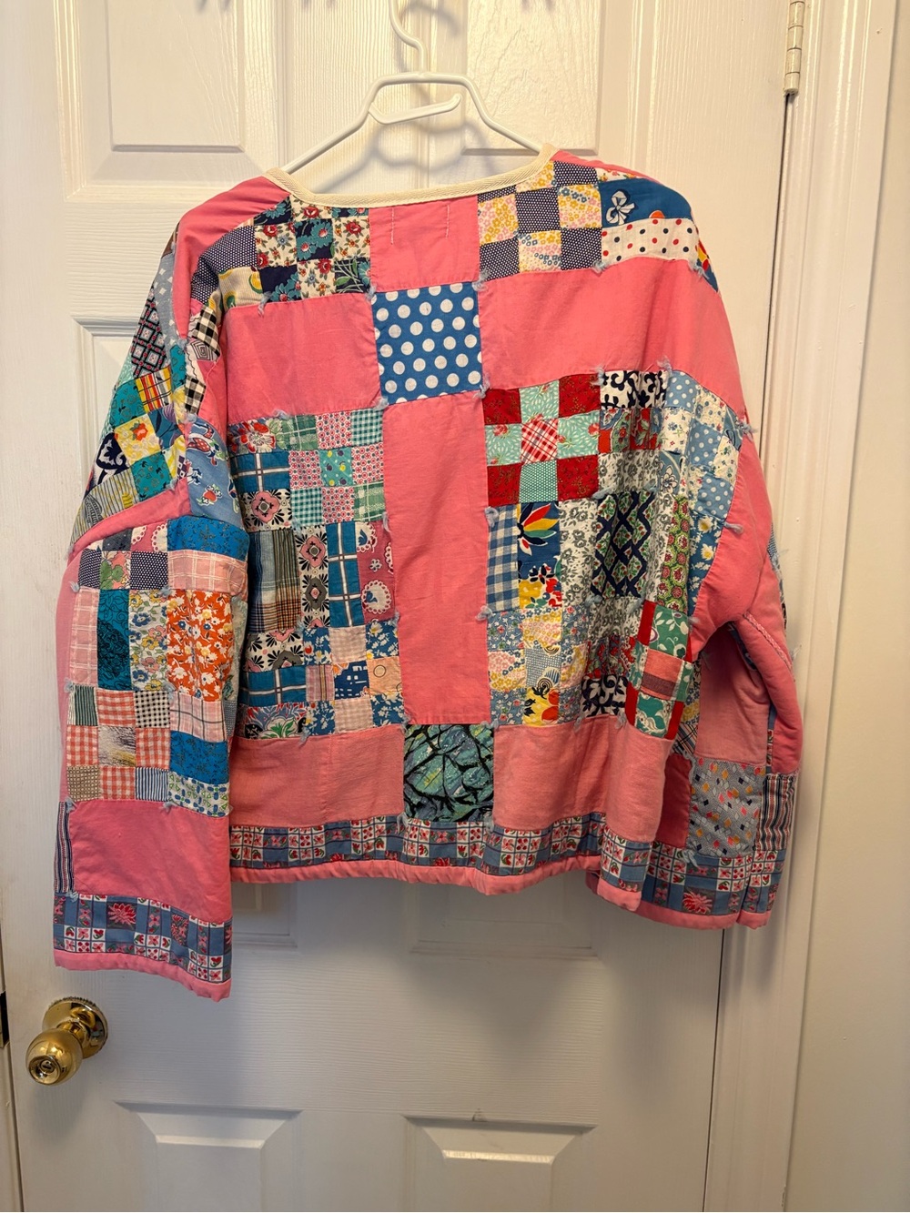 Label Sisters Patchwork Quilted Pink Multi-Color Women's Jacket - Picture 3 of 6